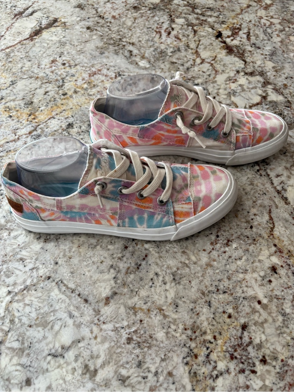 Blowfish Tie-Dye Canvas Sneakers in Pink, Blue & Orange - Picture 2 of 5